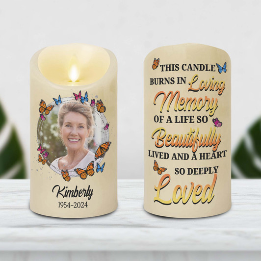 Personalized Memorial Loving Memory Candle Led Upload Photo Sympathy Gift Personalized Memorial Loving Memory Candle Led Upload Photo Sympathy Gift