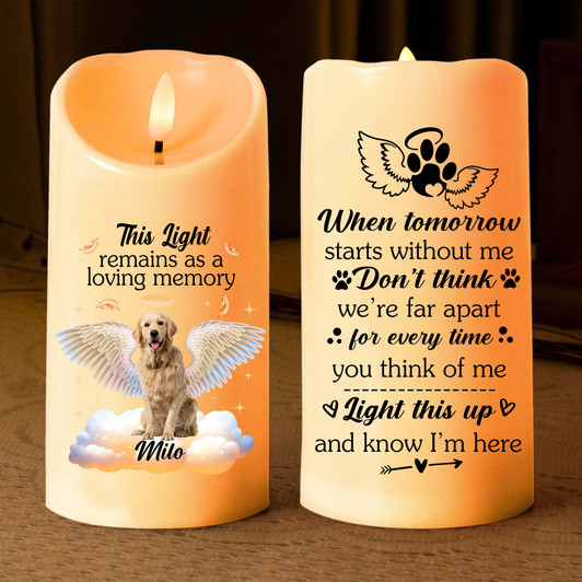 Personalized Sympathy Gift Pet Loss Upload Photo Candle Led Personalized Sympathy Gift Pet Loss Upload Photo Candle Led