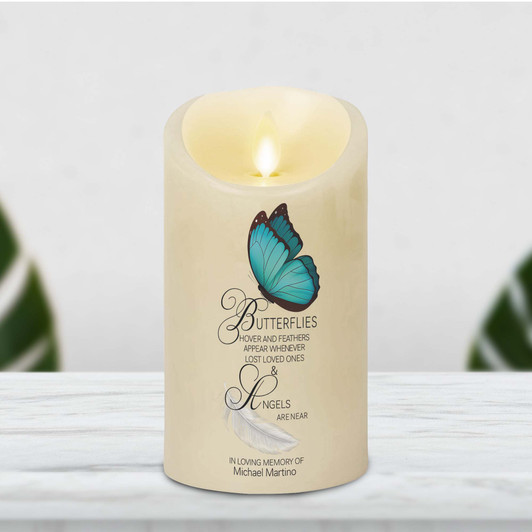Personalized Memorial Family Sympathy Gift Butterfly Candle Led Custom Name Personalized Memorial Family Sympathy Gift Butterfly Candle Led Custom Name