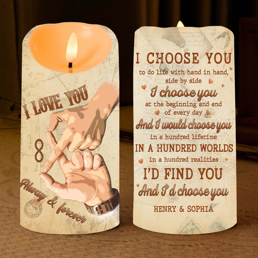 Personalized I Choose You I Love You Led Candle Christmas Couple Gift Personalized I Choose You I Love You Led Candle Christmas Couple Gift