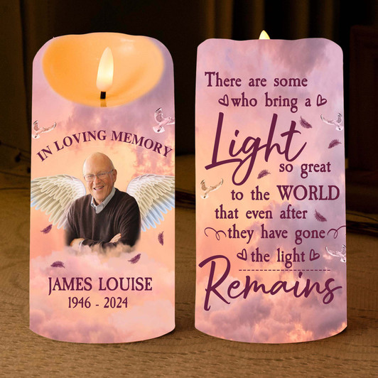 Personalized In Loving Memory Memorial Led Candle Custom Photo Personalized In Loving Memory Memorial Led Candle Custom Photo