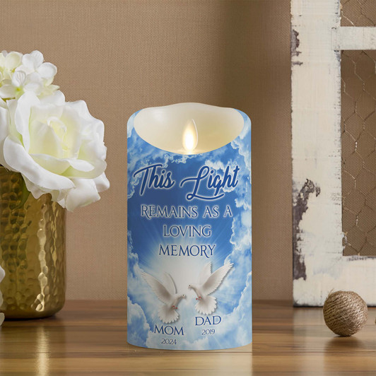 Personalized Memorial Led Candle Beside Us Everyday