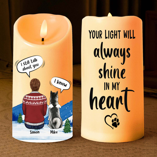 Personalized Memorial Gift for Dog Lovers Candle Led Personalized Memorial Gift for Dog Lovers Candle Led