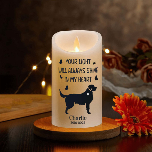 Personalized Dog Memorial Candle Led Sympathy Gift for Dog Lovers Personalized Dog Memorial Candle Led Sympathy Gift for Dog Lovers
