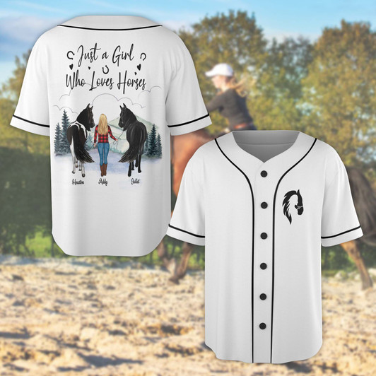 Personalized Gift for Horse Lovers Girl with Horse Baseball Jersey Personalized Gift for Horse Lovers Girl with Horse Baseball Jersey