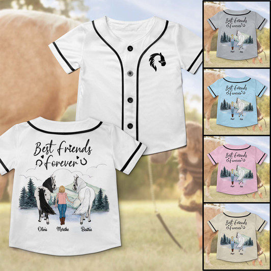 Personalized Gift for Horse Lovers Little Girl with Horse Baseball Jersey Personalized Gift for Horse Lovers Little Girl with Horse Baseball Jersey