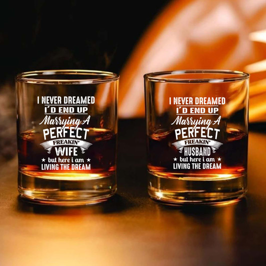 Funny Christmas Gift for Couple Whiskey Glass, Husband and Wife Set of 2 Bourbon Glasses Funny Christmas Gift for Couple Whiskey Glass, Husband and Wife Set of 2 Bourbon Glasses