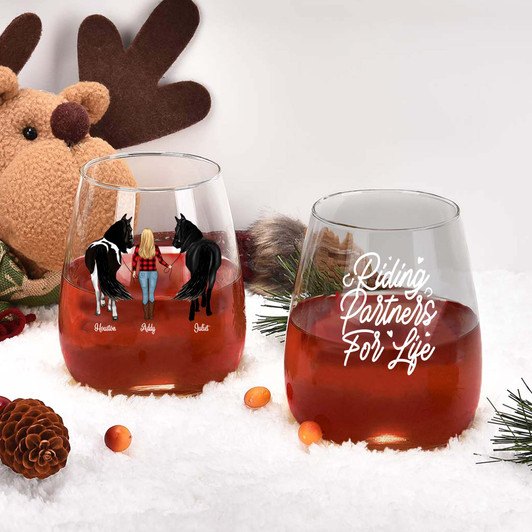 Personalized Gift for Horse Lovers Girl With Horse Wine Glass Personalized Gift for Horse Lovers Girl With Horse Wine Glass