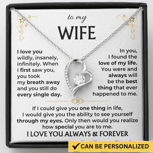 To My Beautiful Wife Love Of My Life Forever Love Necklace To My Beautiful Wife Love Of My Life Forever Love Necklace