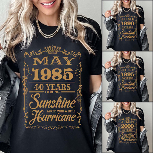 Personalized Birthday Gift Age Of Being Sunshine Mixed With A Little Hurricane Shirt Personalized Birthday Gift Age Of Being Sunshine Mixed With A Little Hurricane Shirt