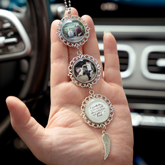 Personalized Memorial Photo Car Charm Ornament