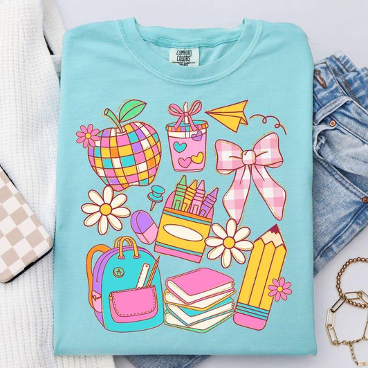 Coquette Pencil Colorful Back To School Comfort Colors Shirt Coquette Pencil Colorful Back To School Comfort Colors Shirt