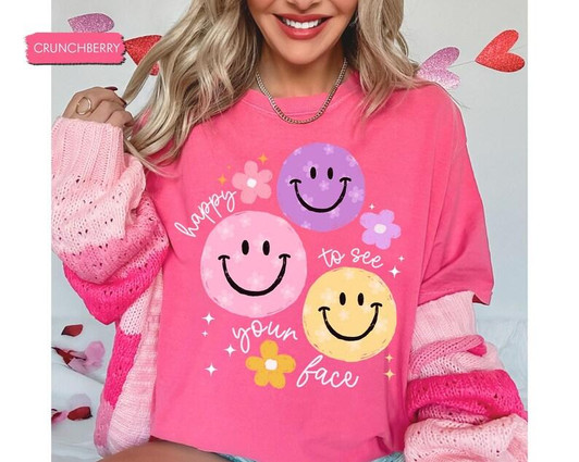 Happy To See Your Face Back To School Comfort Colors Shirt Happy To See Your Face Back To School Comfort Colors Shirt
