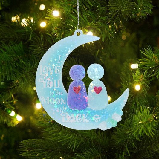 Couple Hologram Love You To The Moon and Back Acrylic Ornament Couple Hologram Love You To The Moon and Back Acrylic Ornament