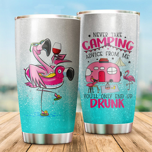 Drunk Flamingo Camping Tumbler Cup