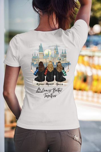 Costume Wizard T-shirt Personalized For 3 Friends/Sisters Costume Wizard T-shirt Personalized For 3 Friends/Sisters