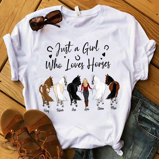 Personalized Horse Gift For Horse Lover Girl With 5 Horses T-shirt Personalized Horse Gift For Horse Lover Girl With 5 Horses T-shirt