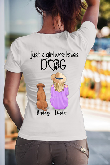 Personalized Gift For Dog lovers A Girl Who Loves Dog Shirt