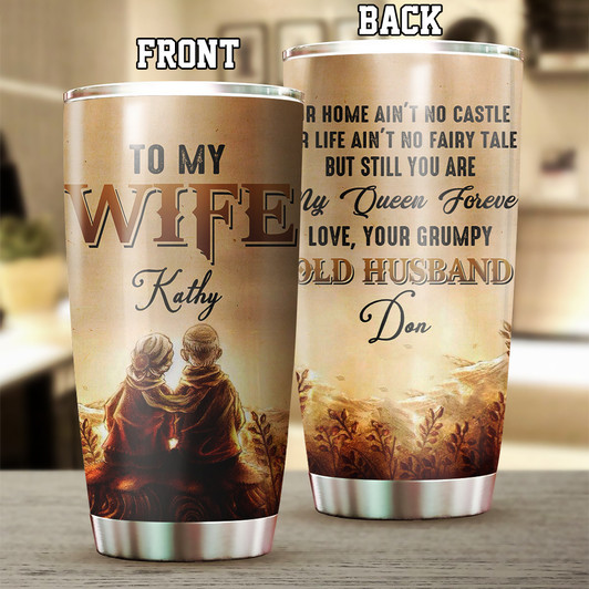Personalized Anniversary Gift For Wife From Grumpy Husband Tumbler Cup Personalized Anniversary Gift For Wife From Grumpy Husband Tumbler Cup
