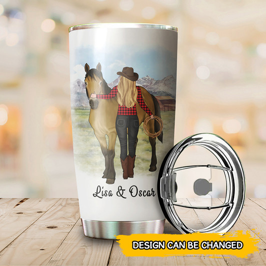 Personalized Horse Gift For Horse Lover Girl With A Horse Tumbler Cup For Women Personalized Horse Gift For Horse Lover Girl With A Horse Tumbler Cup For Women