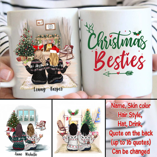 Moosfy Personalized Mug - Christmas Besties/Sisters (Gift For Christmas) Moosfy Personalized Mug - Christmas Besties/Sisters (Gift For Christmas)