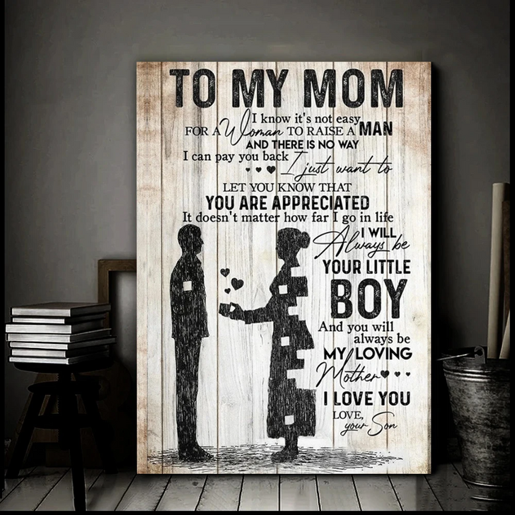 It’s Not Easy To My Mom Personalized Canvas From Son
