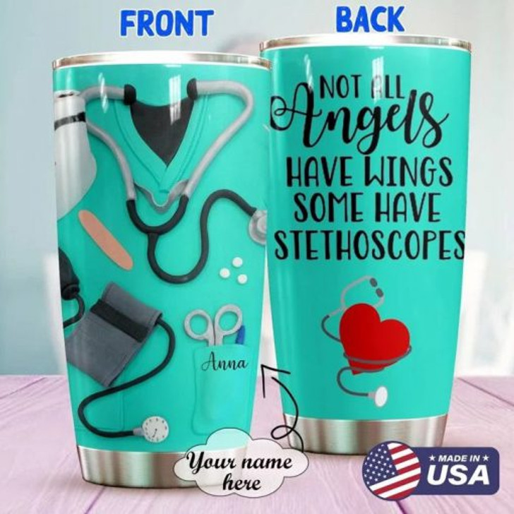 Personalized Gift For Nurse Angels have Stethoscopes Tumbler Cup