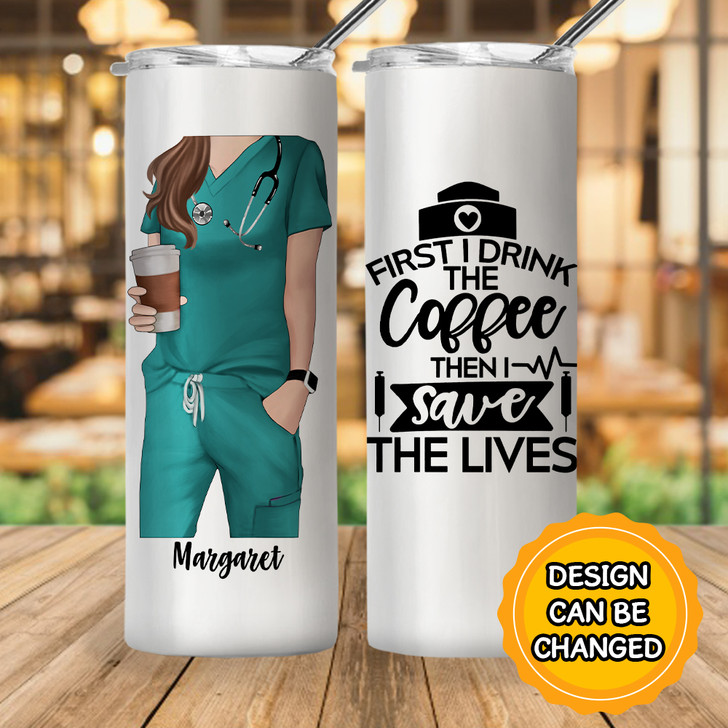 Personalized Gift For Nurse Skinny Tumbler Cup