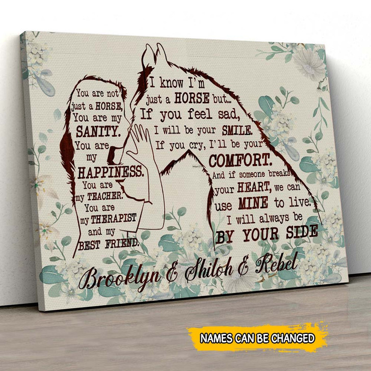Custom Gift For Horse Lover Girl With a Horse Canvas