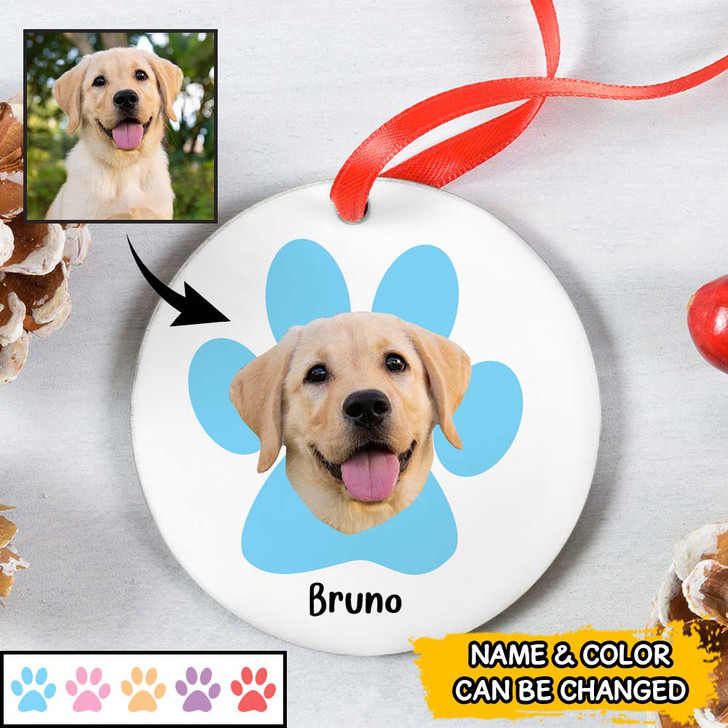 Custom Dog Face Ornament, Personalized Pet Lover Gift