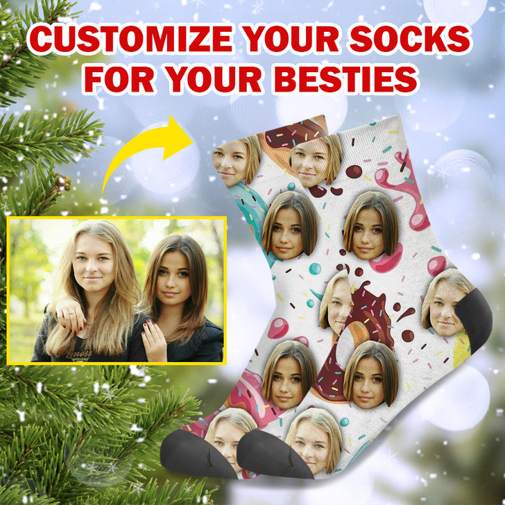 Personalized Best Friends Socks, Gift for Bestie