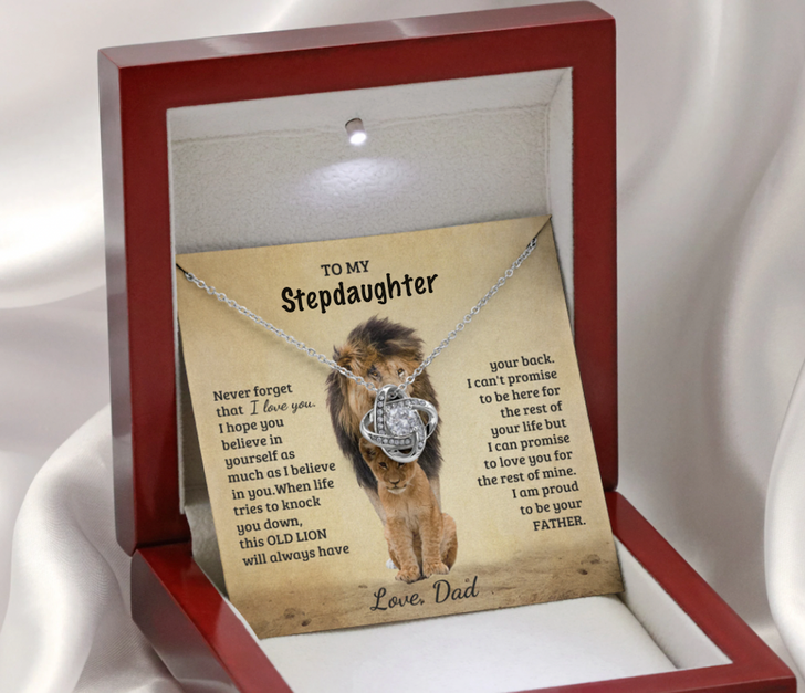 Gift For Stepdaughter From Dad Lion Necklace