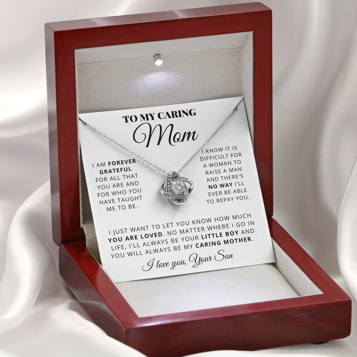 Gift For Caring Mom From Son Love Knot Necklace