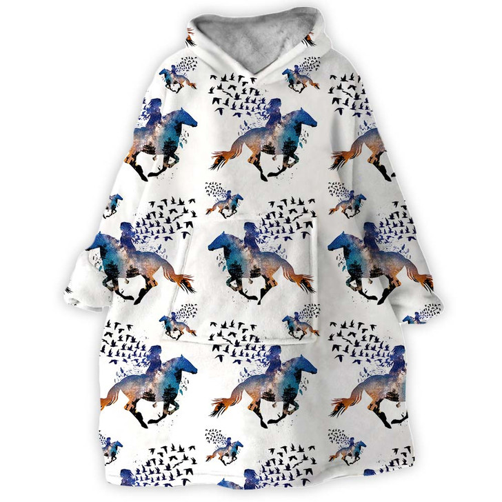 Comfy Blanket Hoodie Horse Gifts Personalized Gift For Horse Lover