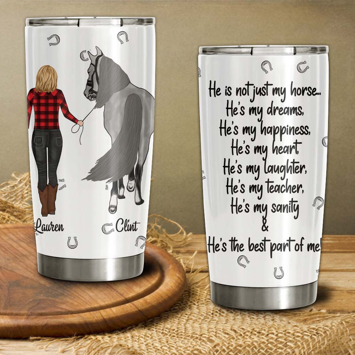 Personalized Gift for Horse Lover Girl Not Just My Horse Tumbler Cup