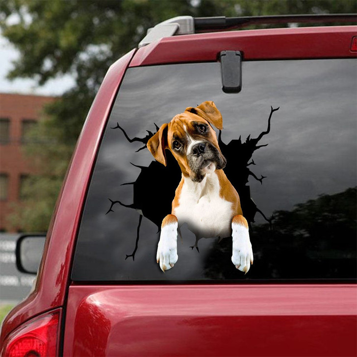 Boxer Dog Sticker Cute Funny Car Decal