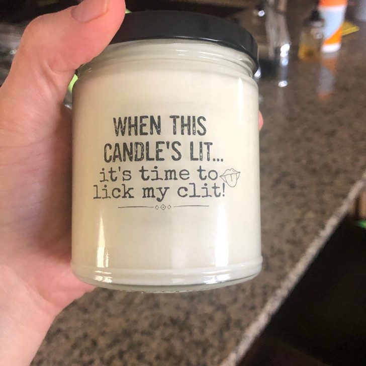 Funny Anniversary Gift For Husband When this candle's lit, lick my Clit Soy Wax Candle