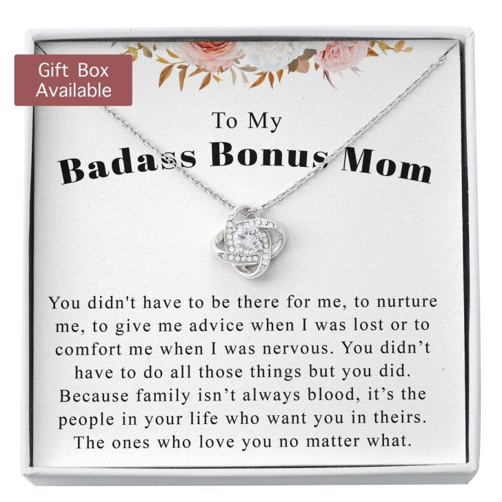 To My Badass Bonus Mom Necklace Stepmom Gift