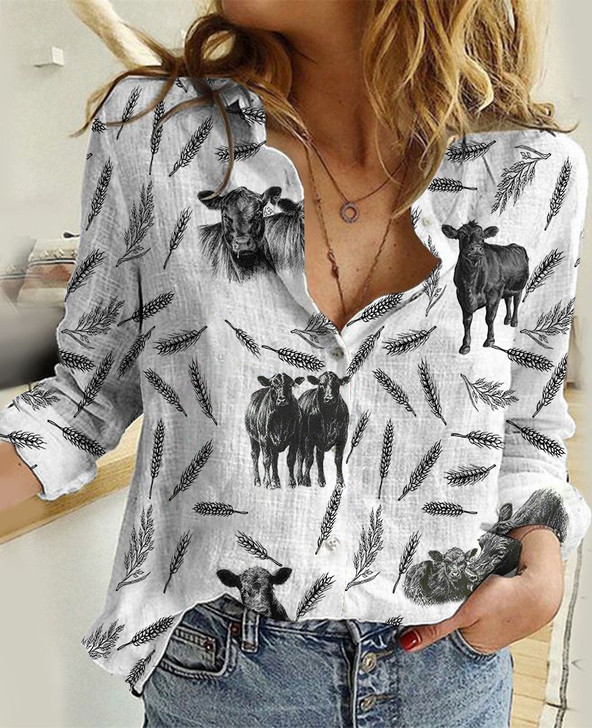 Gift For Cow Lovers Black Angus Cow Pattern Shirt