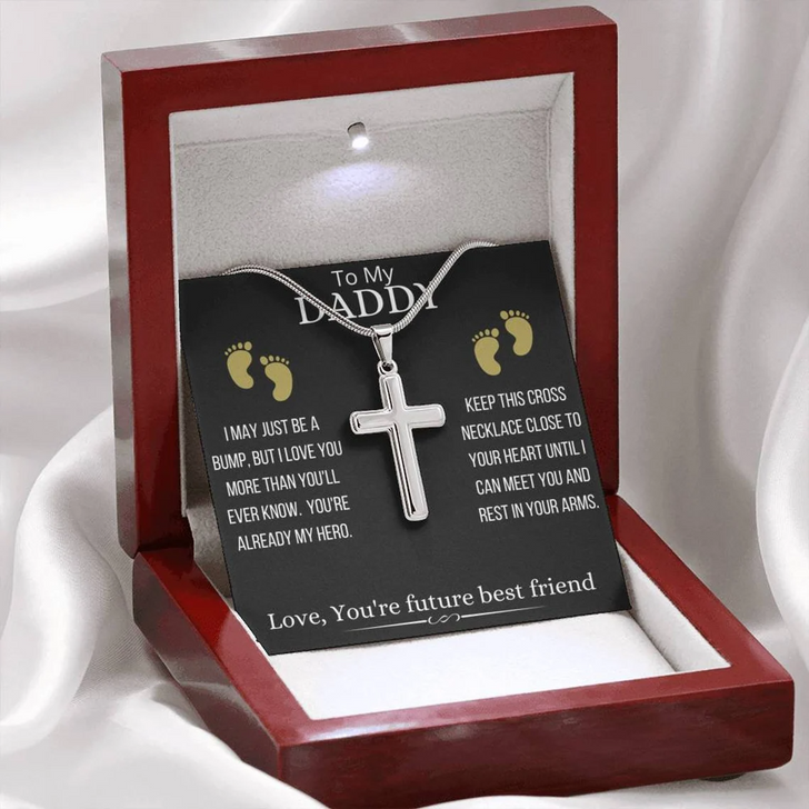 Dad Cross Necklace Expecting Dad Gift, New Dad Gift, Dad To Be Gift Future Best Friend