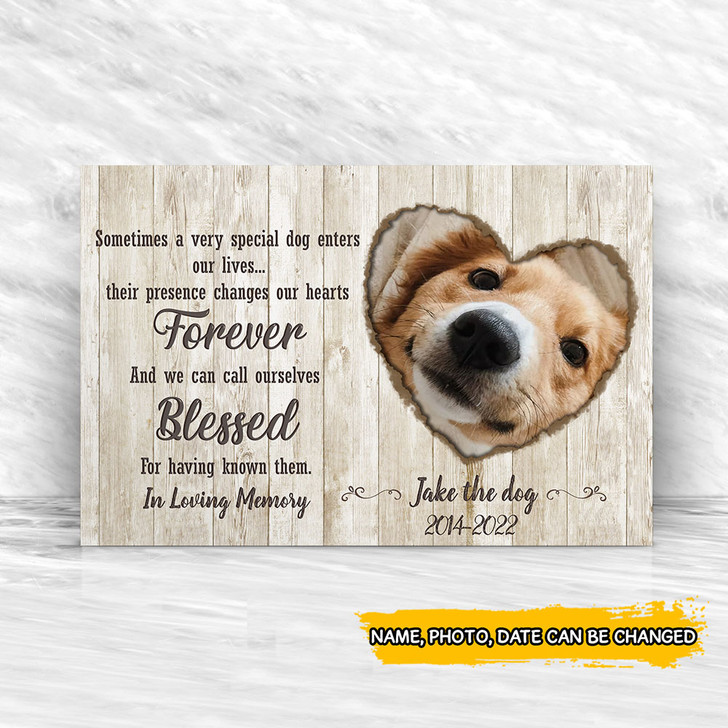In Loving Memory Custom Pet Photo Canvas, Pet Loss Sympathy Gift