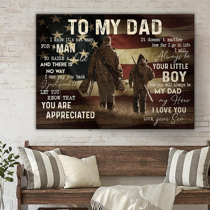 Hunting Gift For Dad From Son Always Be My Dad My Hero Canvas - Hunting Decoration