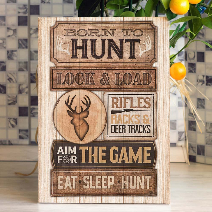 Deer Hunting Born To Hunt Canvas Vintage Hunting Decoration