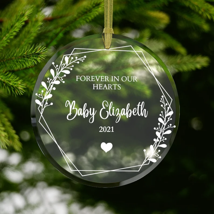 Personalized Acrylic Ornament Forever In Our Hearts