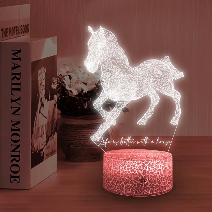 Horse Led Lights Table Lamp Life Is Better With A Horse, Gift For Horse Lovers