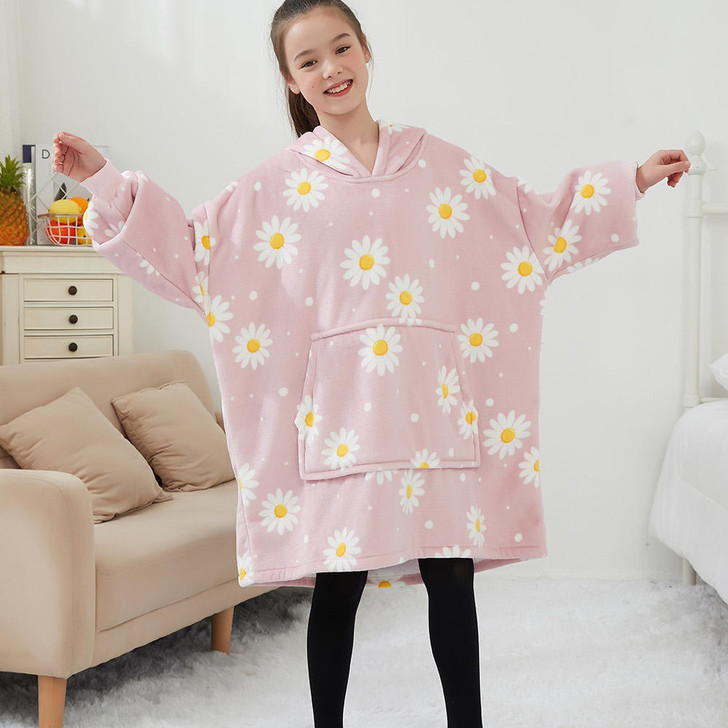 Best Gift for Your Kids, Daisy Oversized Soft Warm Hoodie Blanket