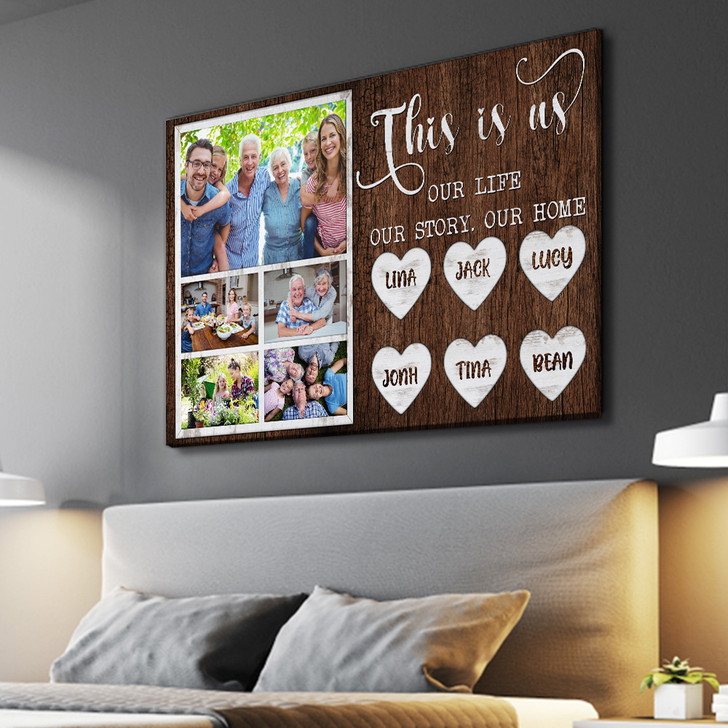 Special Gift Custom Photo Love Our Family Canvas