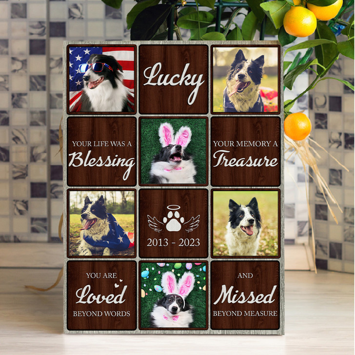 You Are Loved And Missed Canvas, Personalized Dog Memorial Gift