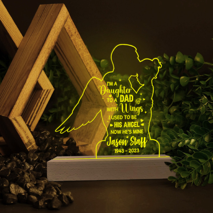 To A Dad With Wings Dad Memorial Gift Acrylic Led Light