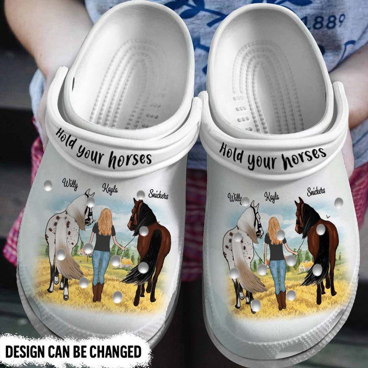 Personalized Gift For Horse Lovers Slipper A Girl With Horses Custom Clogs